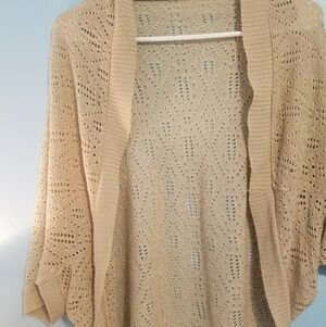 Elegant Beige Open-Front Poncho